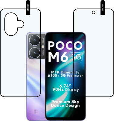 MOBKAVACH Front and Back Tempered Glass for Poco M6 5G(Pack of 2)