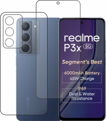 chakoor Front and Back Tempered Glass for realme P3x 5G(Pack of 3)