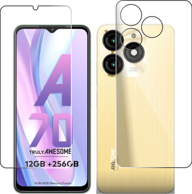 chakoor Front and Back Tempered Glass for Itel A70(Pack of 3)