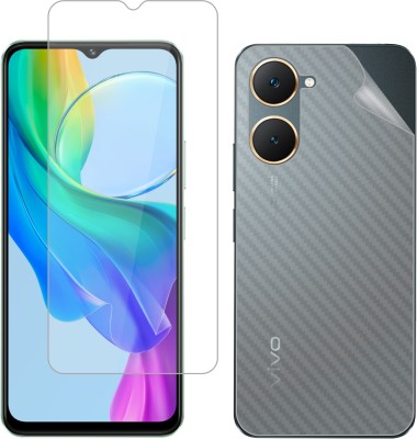 Vatsin Front and Back Tempered Glass for ViVO Y18i, ViVO Y18i [Back Carbon Fiber](Pack of 2)