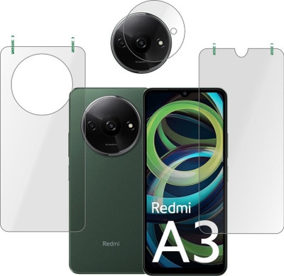 PONDRIK Front and Back Tempered Glass for Redmi A3(Pack of 3)