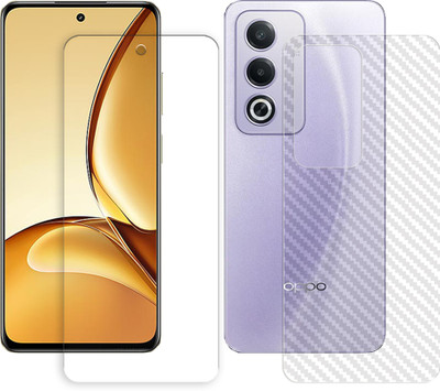 SOMTONE Front and Back Tempered Glass for Oppo A80 5G Tempered Glass Screen Protector | Anti-Scratch | Edge to Edge Full Coverage | 9H Hardness (1 FRONT TEMPERED GLASS AND 1 BACK CARBON FIBER SKIN)(Pack of 1) SOMTONE Front and Back Tempered Glass for Oppo A80 5G Tempered Glass Screen Protector | Anti-Scratch | Edge to Edge Full Coverage | 9H Hardness (1 FRONT TEMPERED GLASS AND 1 BACK CARBON FIBER SKIN)(Pack of 1)
