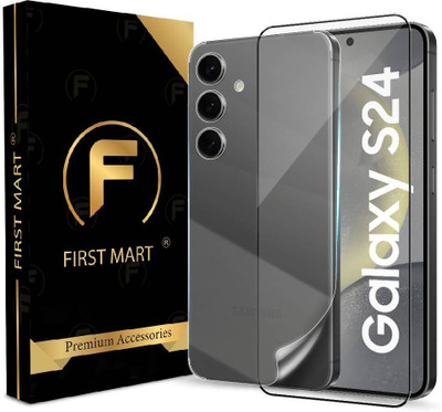 FIRST MART Front and Back Tempered Glass for Samsung Galaxy S24 5G, Samsung S24 5G, Samsung S24, Samsung Galaxy S24, S24 5G, ( 1 OG Tempered Glass with 1 Back Screen Guard )(Pack of 2)
