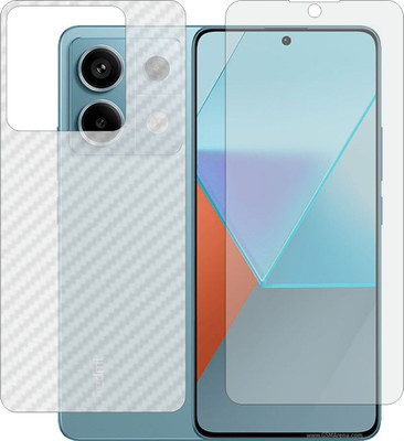 MOBART Front and Back Tempered Glass for Xiaomi MI Note 13 Pro (Front 9H Hardness Matte & Carbon Fiber Skin for Back)(Pack of 2)