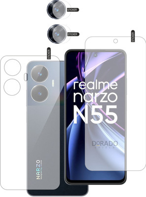 DORADO SHIELD Front and Back Tempered Glass for realme narzo n55 screen guard(Pack of 3)