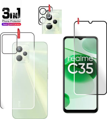 chakoor Front and Back Tempered Glass for Realme C35(Pack of 3)