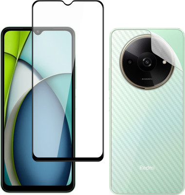 Vatsin Front and Back Tempered Glass for Redmi A3X, Redmi A3X [Back Carbon Fiber](Pack of 2)
