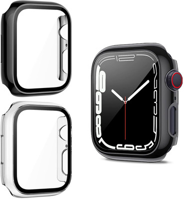 Skymac Front and Back Tempered Glass for ( 2 Pack) Hard PC Case with Tempered Glass Screen Protector Compatible with Apple Watch Series 8 7 45mm, Black+Clear, TPU, PC Thin Fit Cover Case for Apple Watch 8/7 (45mm) - Black &Clear(Pack of 2) Skymac Front and Back Tempered Glass for ( 2 Pack) Hard PC Case with Tempered Glass Screen Protector Compatible with Apple Watch Series 8 7 45mm, Black+Clear, TPU, PC Thin Fit Cover Case for Apple Watch 8/7 (45mm) - Black &Clear(Pack of 2)