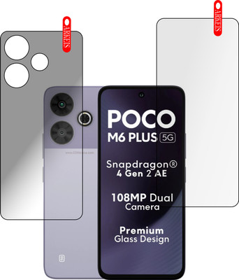 ARKEIS Front and Back Tempered Glass for Poco M6 Plus(Pack of 3)