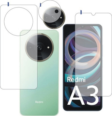 Flp1onBuy Front and Back Tempered Glass for REDMI A3, REDMI A3X with Camera lens(Pack of 3)