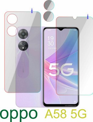 PONDRIK Front and Back Tempered Glass for OPPO A58 5G(Pack of 3)