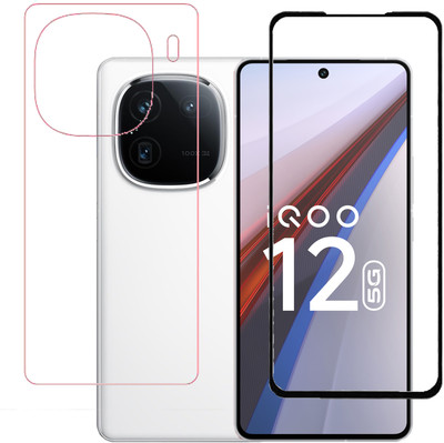 HOBBYTRONICS Front and Back Tempered Glass for IQOO 12 5G(Pack of 1)