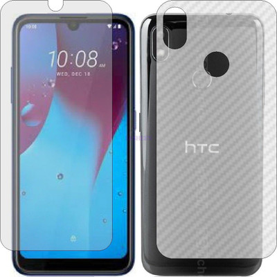 Fasheen Front and Back Tempered Glass for HTC WILDFIRE E1 PLUS (Front Matte Finish & Back 3d Carbon Fiber)(Pack of 2)