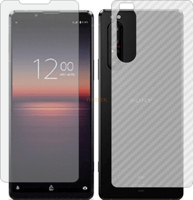 TELTREK Front and Back Tempered Glass for SONY XPERIA 1 II (Front Matte Finish & Back 3d Carbon Fiber)(Pack of 2)