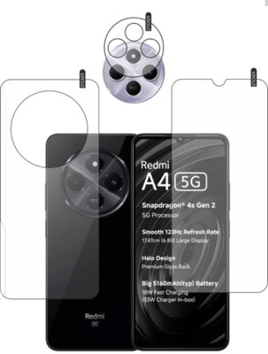 DB Front and Back Tempered Glass for REDMI A4 5G FRONT AND BACK ( C) TEMPERED GLASS(Pack of 3)
