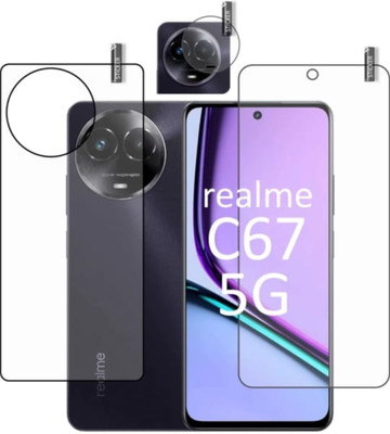 ZIDZEE Front and Back Tempered Glass for REALME C67 5G FRONT AND BACK , CAMERA LENS TEMPERED GLASS(Pack of 3)