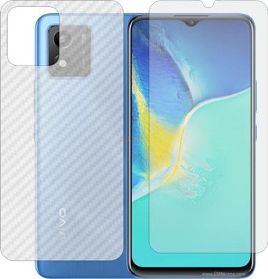 TELTREK Front and Back Tempered Glass for VIVO Y01 (Front Matte Finish & Back 3d Carbon Fiber)(Pack of 2)