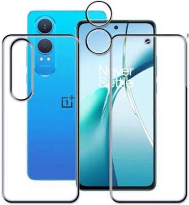 AHWAVEEDA Front and Back Tempered Glass for ONEPLUS NORD CE 4 LITE(Pack of 3)
