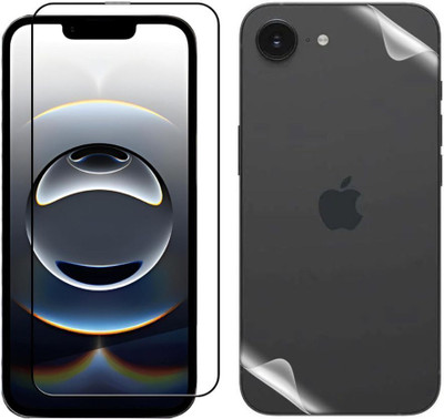 mobinix Front and Back Tempered Glass for iPhone 16e 5G, Premium 2.5D Curved Tempered Glass with Unbreakable Hydrogel Membrane TPU Matte Full Coverage Back Screen Guard(Pack of 2)