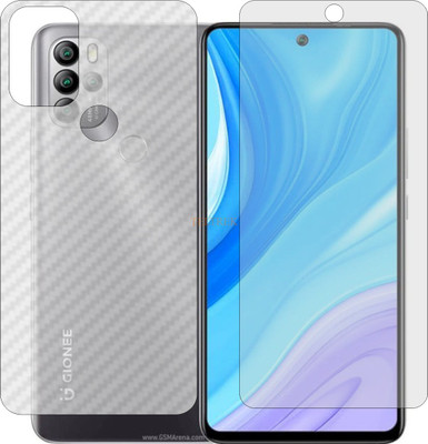 TELTREK Front and Back Tempered Glass for GIONEE M15 (Front Matte Finish & Back 3d Carbon Fiber)(Pack of 2)