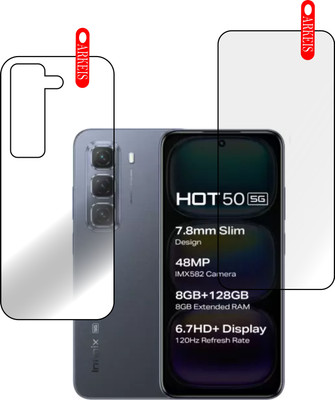 ARKEIS Front and Back Tempered Glass for Infinix Hot 50 5G(Pack of 2)