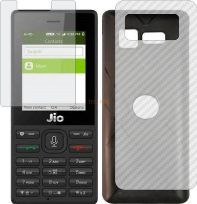 TELTREK Front and Back Tempered Glass for JIO LYF F120 (Front Matte Finish & Back 3d Carbon Fiber)(Pack of 2)