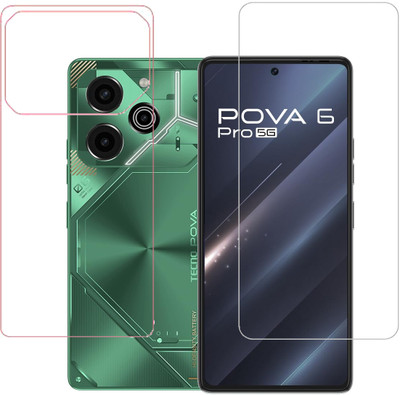 HOBBYTRONICS Front and Back Tempered Glass for Tecno Pova 6 Pro 5G, Tecno Pova 6 Pro(Pack of 1)