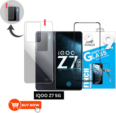 FINCH Front and Back Tempered Glass for IQOO Z7 5G(Pack of 3)