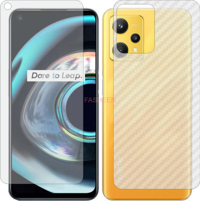 Fasheen Front and Back Tempered Glass for REALME Q5 (Front Matte Finish & Back 3d Carbon Fiber)(Pack of 2)