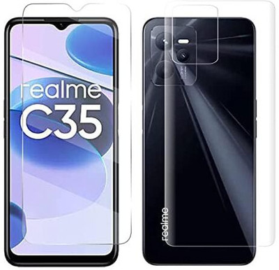 LIKEDESIGN Front and Back Tempered Glass for RealMe C35, Realme C 35(Pack of 2)