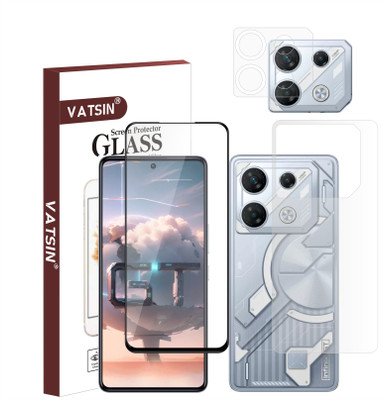 Vatsin Front and Back Tempered Glass for Infinix GT10 Pro, Infinix GT10 Pro [With Rear Camera Lens Guard](Pack of 3)