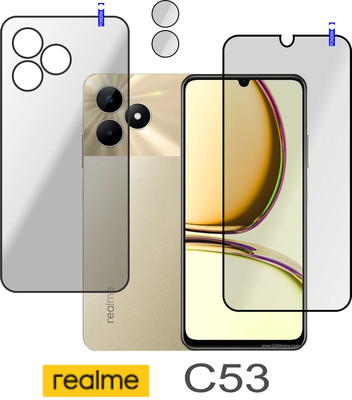 PONDRIK Front and Back Tempered Glass for Realme C53(Pack of 3)
