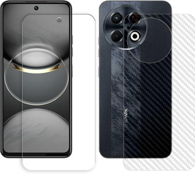 ARBAN Front and Back Tempered Glass for Tecno Spark 30 Pro 4G Tempered Glass Screen Protector | Anti-Scratch | Edge to Edge Full Coverage | 9H Hardness (1 FRONT TEMPERED GLASS AND 1 BACK CARBON FIBER SKIN)(Pack of 1)