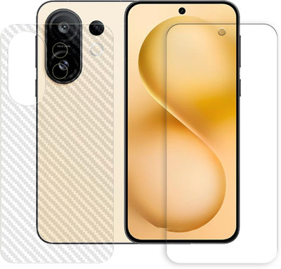 SOMTONE Front and Back Tempered Glass for vivo S30 Pro mini 5G Front Back Tempered Glass Screen Protector | Anti-Scratch | Edge to Edge Full Coverage | 9H Hardness ( 1 FRONT TEMPERED GLASS PROTECTOR + 1 BACK CARBON FIBER SKIN )(Pack of 1)