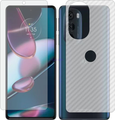 Fasheen Front and Back Tempered Glass for MOTOROLA MOTO EDGE PLUS 2022 (Front Matte Finish & Back 3d Carbon Fiber)(Pack of 2)