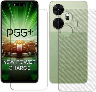 SOMTONE Front and Back Tempered Glass for itel P55+ FRONT BACK SCREEN GUARD(Pack of 1)