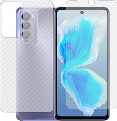 Fasheen Front and Back Tempered Glass for TECNO CAMON 18P CH7 (Front Matte Finish & Back 3d Carbon Fiber)(Pack of 2)