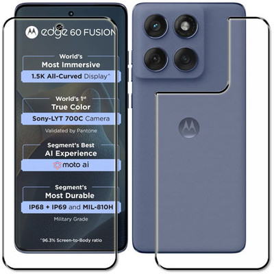 tombik Front and Back Tempered Glass for 5qd-Motorola Edge 60 Fusion-fb(Pack of 2)