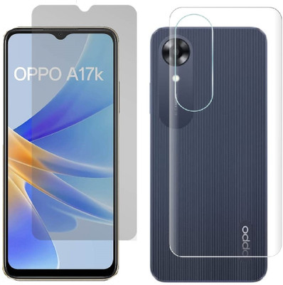4 YARDS Front and Back Tempered Glass for OPPO A17K (Matte Finish)(Pack of 1)