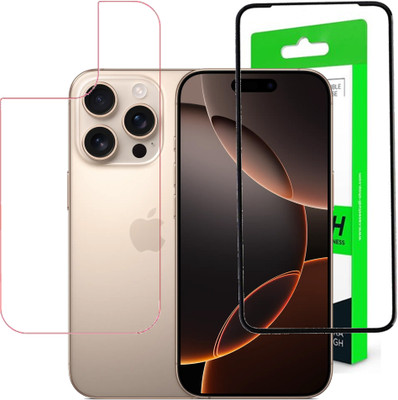 ojucase Front and Back Tempered Glass for iphone 16 pro, IPHONE 16 PRO(Pack of 1)