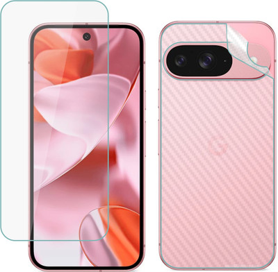 Vatsin Front and Back Tempered Glass for Google Pixel 9, Google Pixel 9 [Back Carbon Fiber](Pack of 2)