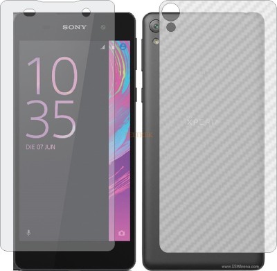 TELTREK Front and Back Tempered Glass for SONY XPERIA E5 (Front Matte Finish & Back 3d Carbon Fiber)(Pack of 2)