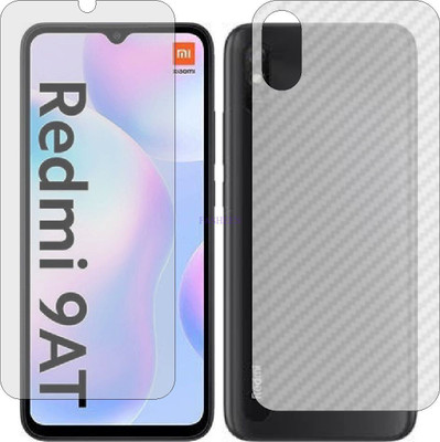 Fasheen Front and Back Tempered Glass for XIAOMI REDMI 9A (Front Matte Finish & Back 3d Carbon Fiber)(Pack of 2)