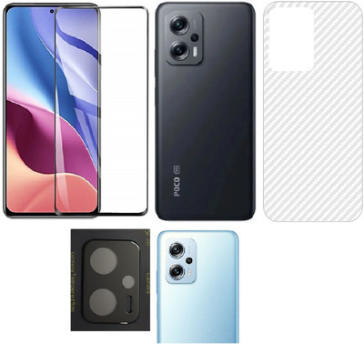 COVER CAPITAL Front and Back Tempered Glass for Poco X4 GT 5G(Pack of 3)