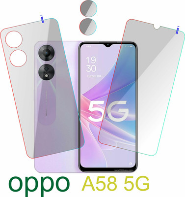 PONDRIK Front and Back Tempered Glass for OPPO A58 5G(Pack of 3)