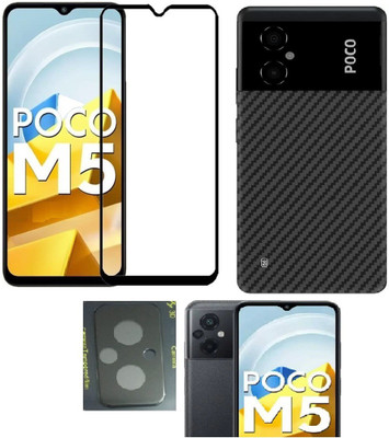 COVER CAPITAL Front and Back Tempered Glass for Poco M5(Pack of 3)