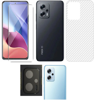 COVER CAPITAL Front and Back Tempered Glass for Poco X4 GT 5G(Pack of 3)