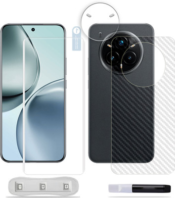 SOMTONE Front and Back Tempered Glass for Realme 14 Pro Plus 5G Tempered Glass Screen Protector ( 1 UV TEMPERED GLASS SCREEN PROTECTOR + 1 BACK CARBON FIBER SKIN + CAMERA LENS PROTECTOR )(Pack of 1)
