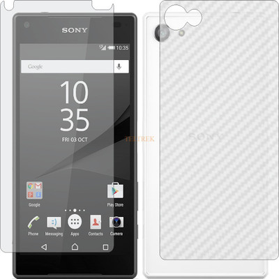TELTREK Front and Back Tempered Glass for SONY XPERIA Z5 COMPACT (Front Matte Finish & Back 3d Carbon Fiber)(Pack of 2)