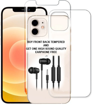 ARBAN Front and Back Tempered Glass for iPhone 12 Mini FRONT BACK TEMPERED GLASS BUY AND GET EARPHONE FREE(Pack of 1)